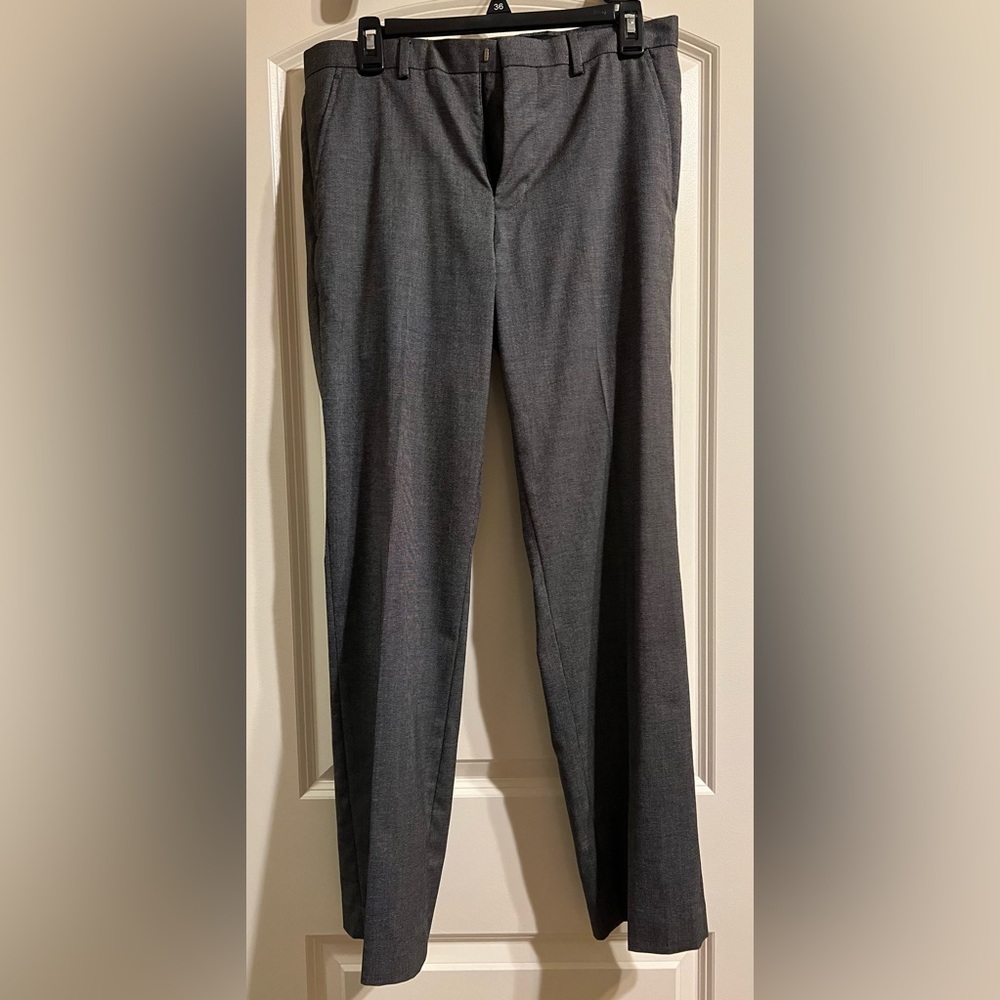 JF J. Ferrar Slim Fit Black/White Micro Check Dress Pants 30x30